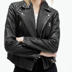 All Saints Grey Leather Jacket